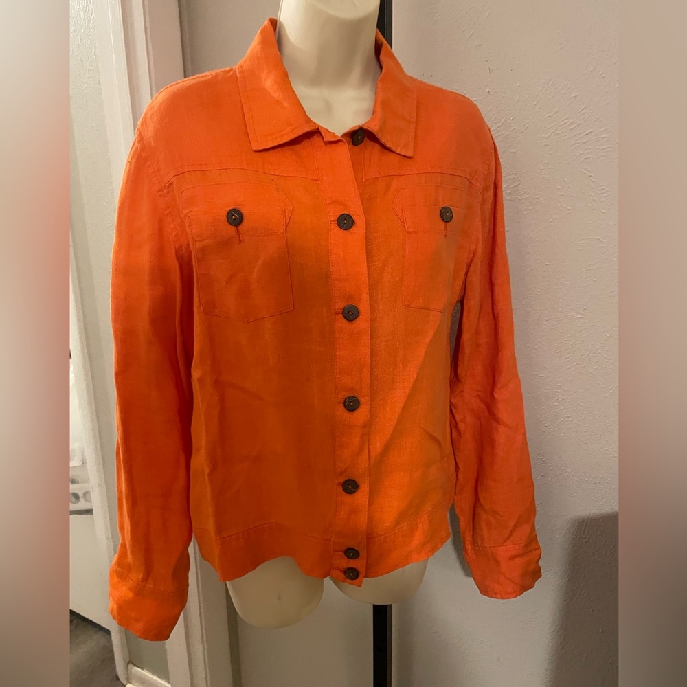 Chico's Vibrant Orange Utility Jacket